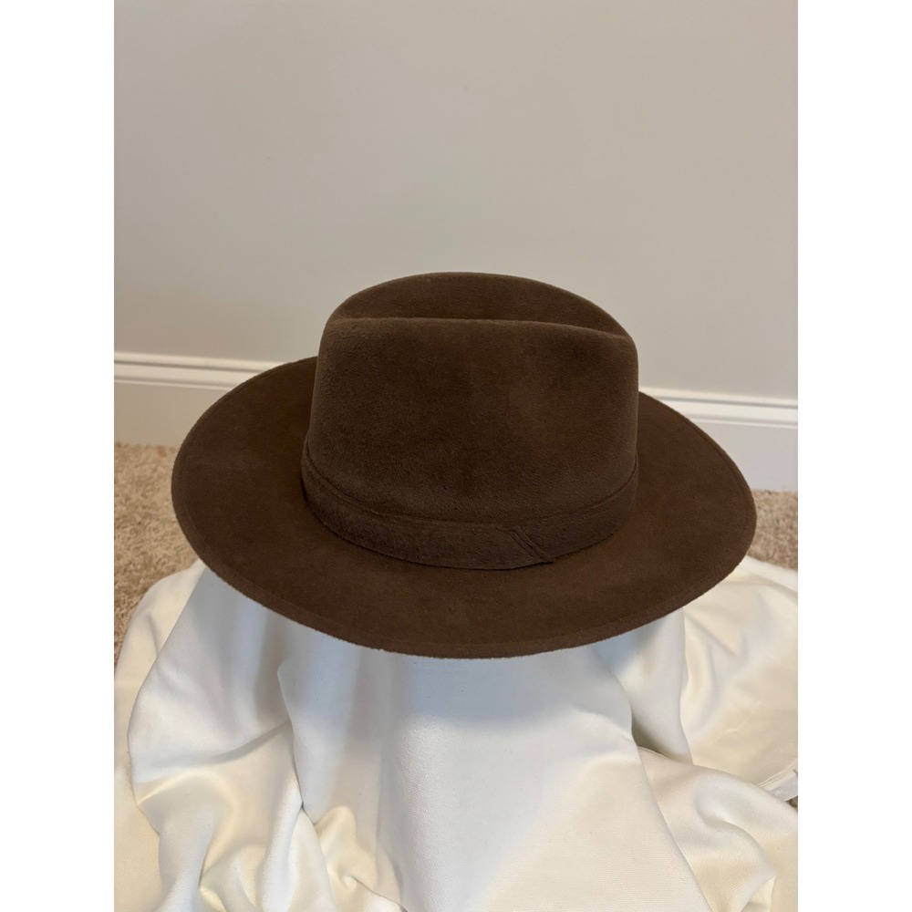 Lock & Co Hatters London Rabbit Fur Felt Fedora Brown Whisky 283A Size 6 5/8 54